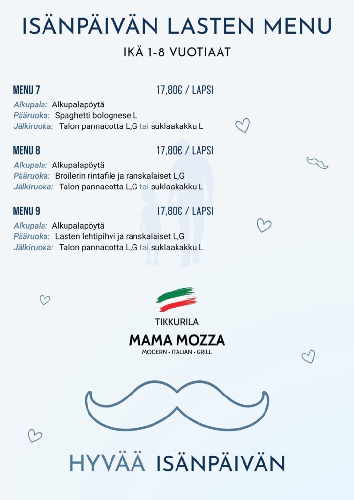 father's day menu